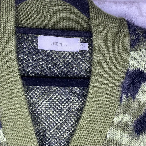 Anthropologie Greylin Jules Army Knit 
Cardigan Sweater Army Green - Picture 5 of 8